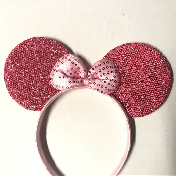 Handmade Disney Ears Minnie Mouse with Bow Pink - Picture 2 of 5